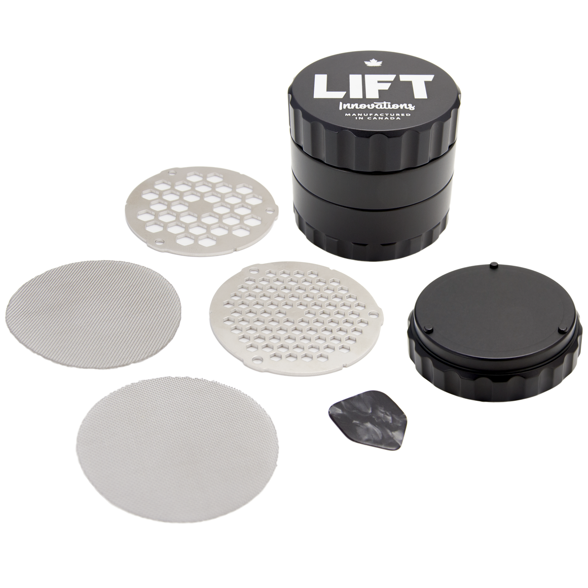 4 Piece BLACK Grinder with Accessories PRE-ORDER for August 2024