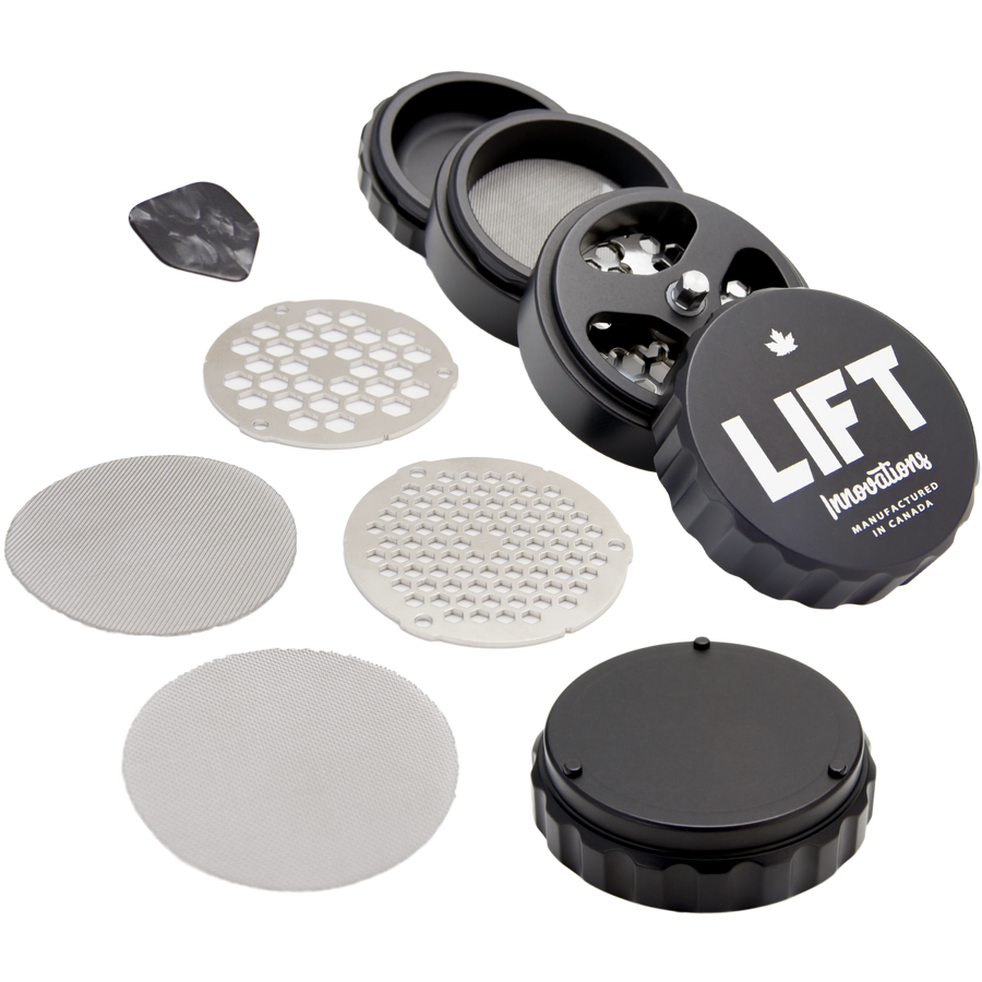 4 Piece BLACK Grinder with Accessories PRE-ORDER for May 2024