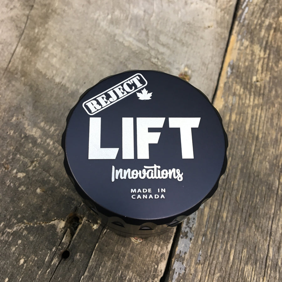 REJECT 4 Piece BLACK Grinder With Accessories LIFETIME WARRANTY Made with parts that have a scratch, dent or off color